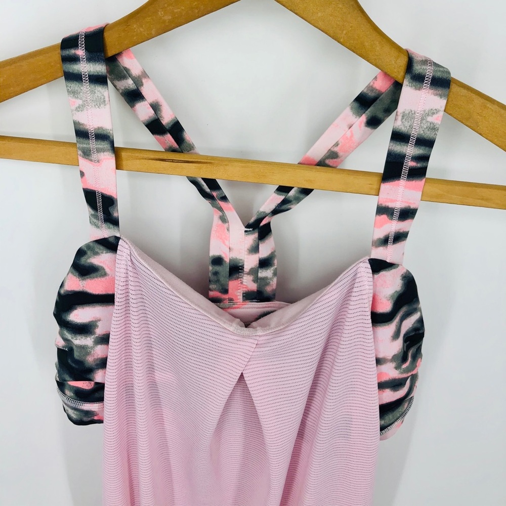 ✨Lululemon RestLess Pink Camo Sports Bra Top Sleeveless  6 Barbiecore Ballet - Picture 12 of 16